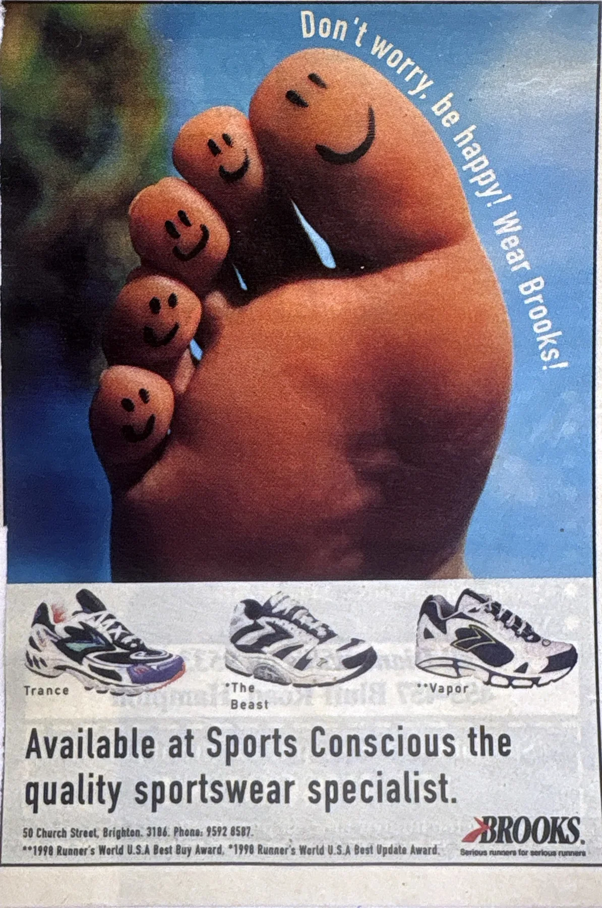 Historic Sports Conscious footwear advertisement