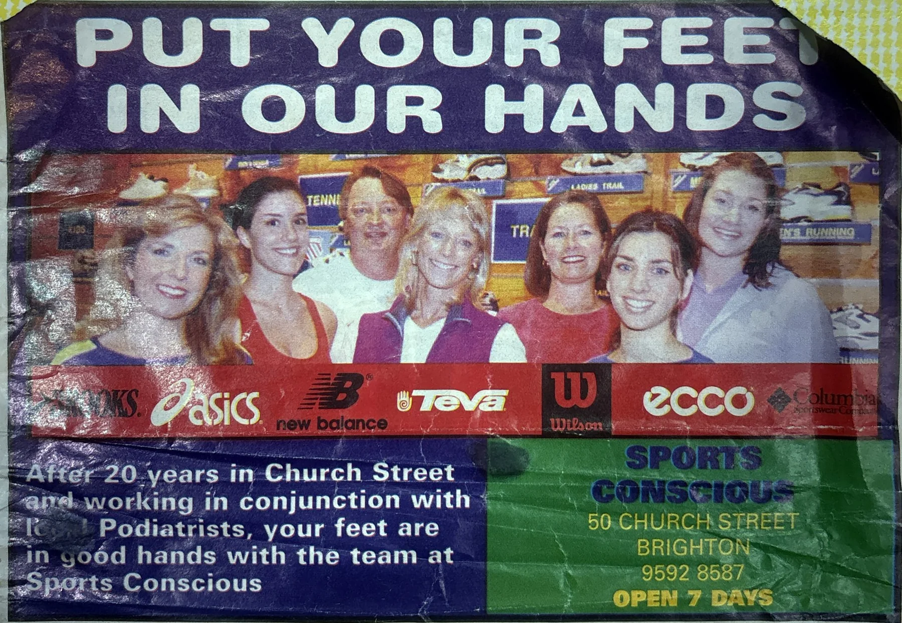 An early Sports Conscious fitting campaign featuring the store team